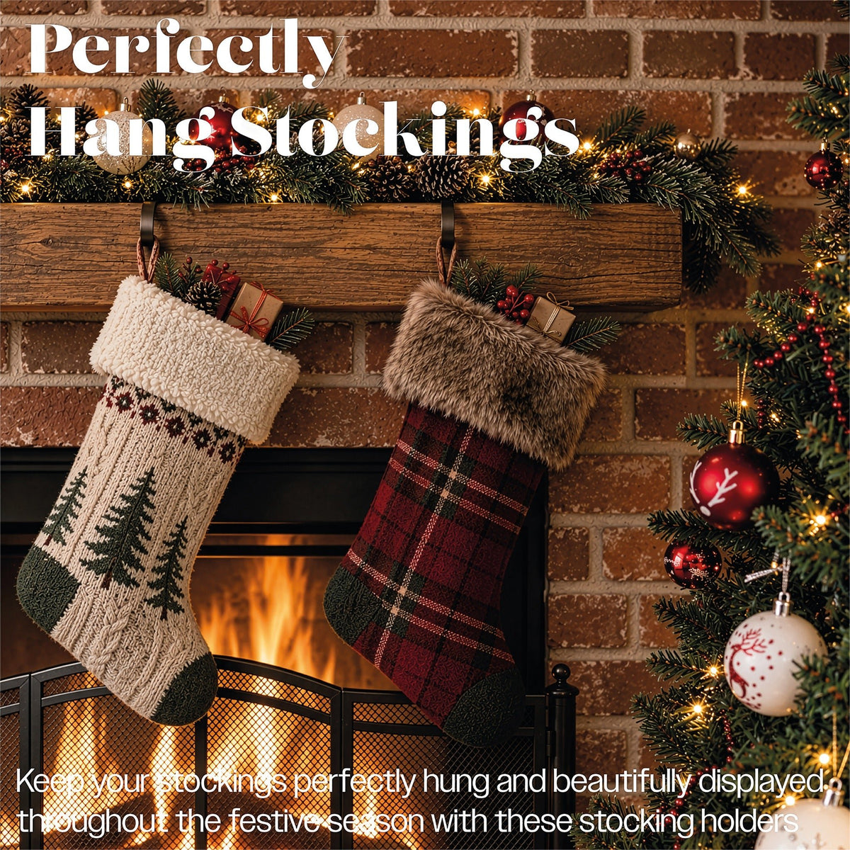 Set of 4 Christmas Stocking Holders_Indoor Christmas Decorations