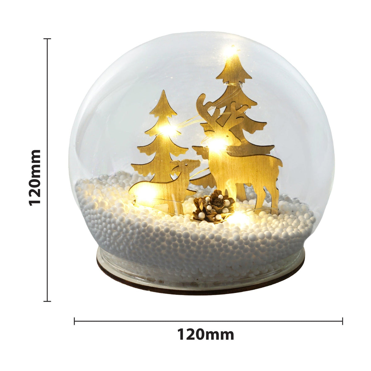 Xmas Haus Light Up Christmas Snow Globe with Reindeers – Festive LED Decoration_Indoor Christmas Decorations