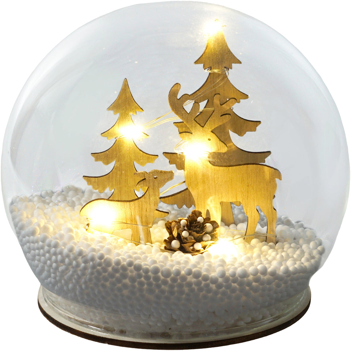 Xmas Haus Light Up Christmas Snow Globe with Reindeers – Festive LED Decoration_Indoor Christmas Decorations