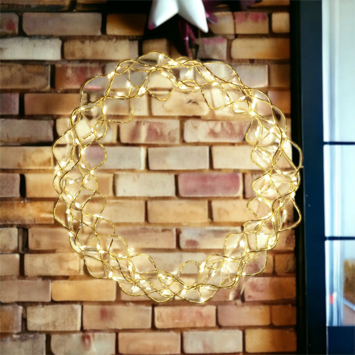 Xmas Haus LED Copper Gold Wreath – Indoor & Outdoor Christmas Decoration_Outdoor Christmas Decorations