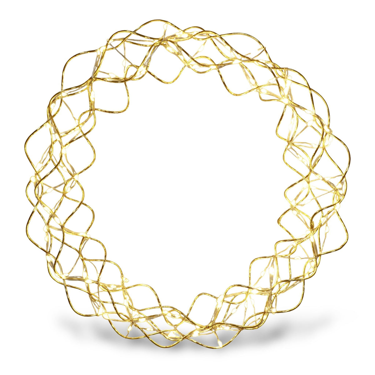 Xmas Haus LED Copper Gold Wreath – Indoor & Outdoor Christmas Decoration_Outdoor Christmas Decorations