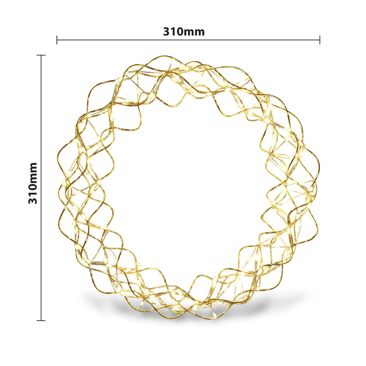 Xmas Haus LED Copper Gold Wreath – Indoor & Outdoor Christmas Decoration_Outdoor Christmas Decorations