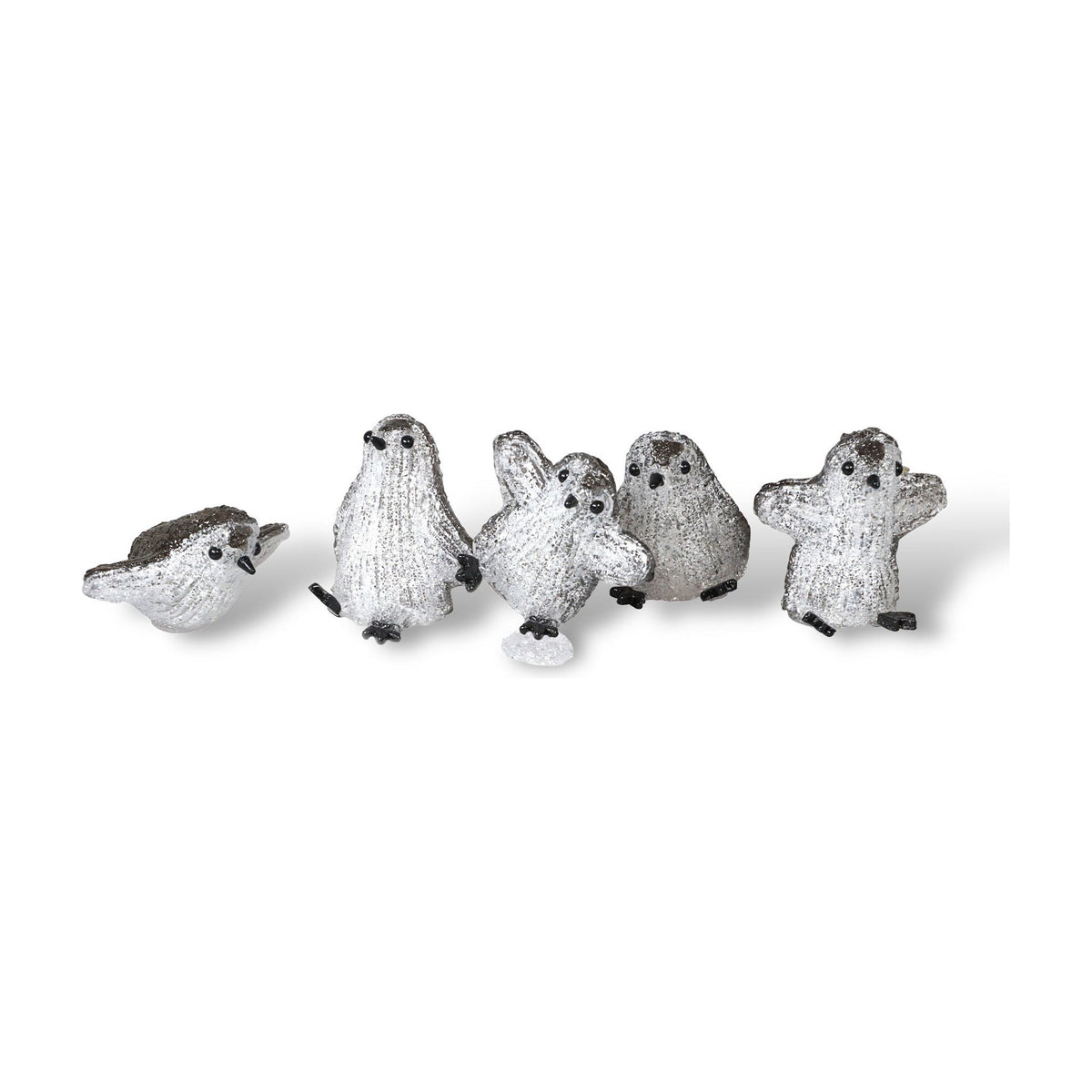 Xmas Haus Set of 5 Acrylic LED Penguins – 8 LEDs Each, Battery Operated with Timer, Indoor & Outdoor Festive Decoration_Christmas Lights