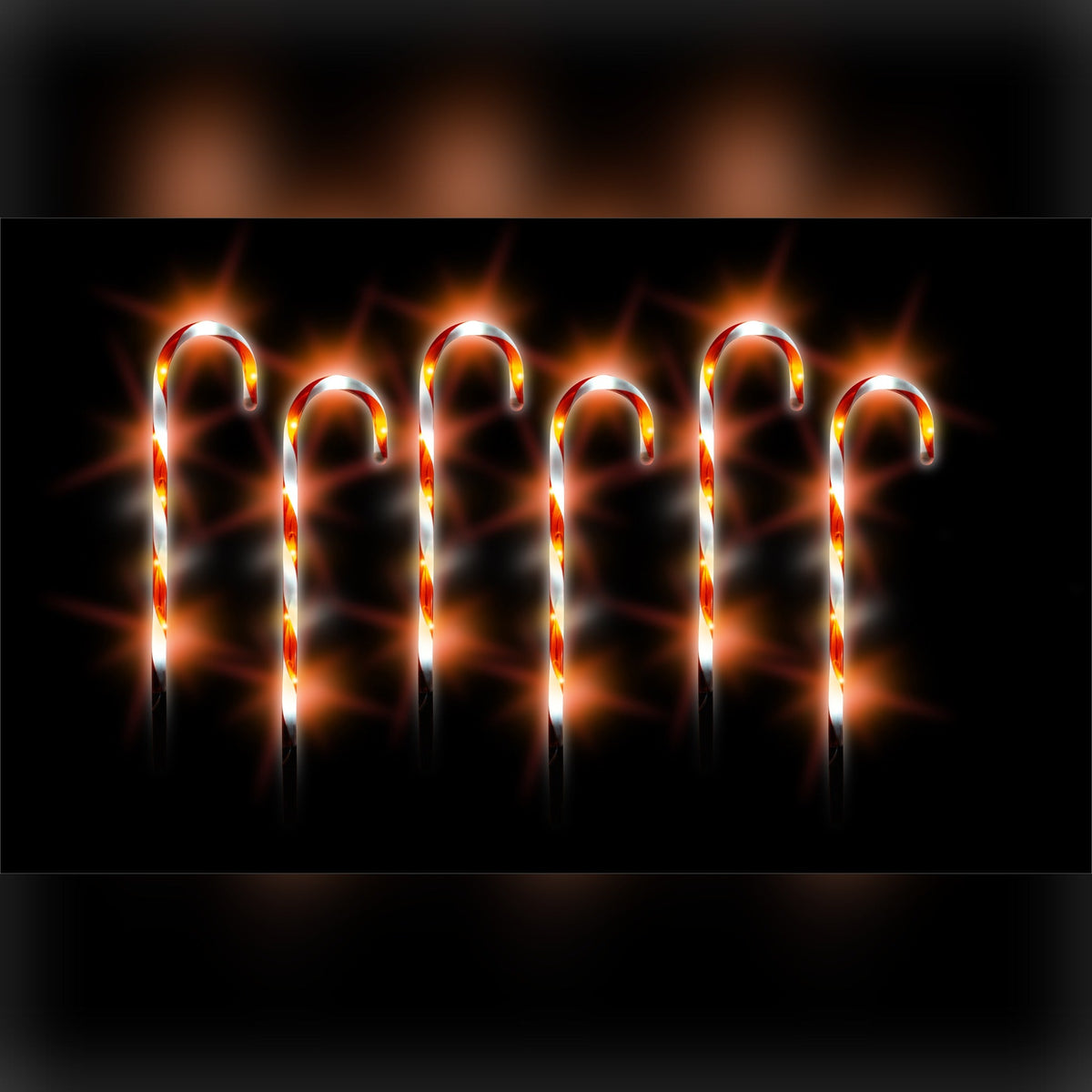 Xmas Haus Outdoor LED Christmas Candy Cane Set of 6 with Timer and Battery operation_Outdoor Christmas Decorations