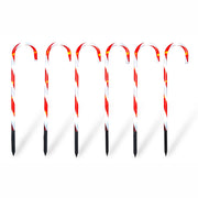Xmas Haus Outdoor LED Christmas Candy Cane Set of 6 with Timer and Battery operation_Outdoor Christmas Decorations