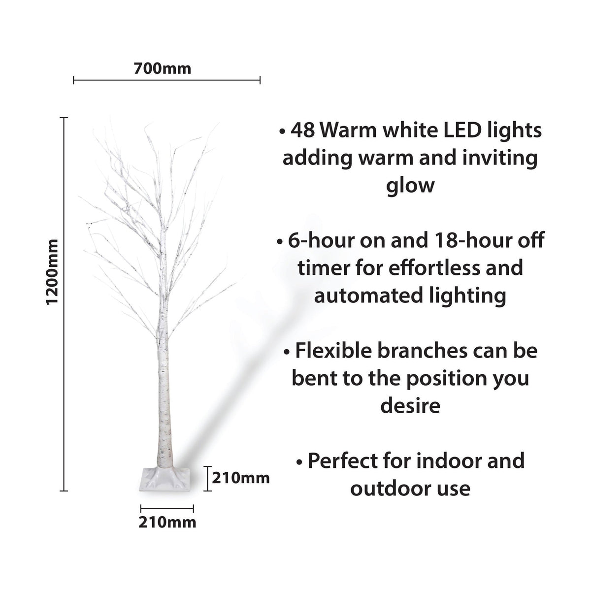 Indoor/Outdoor LED Birch Tree – Festive Illuminated Decoration for Home & Garden_Christmas Lights