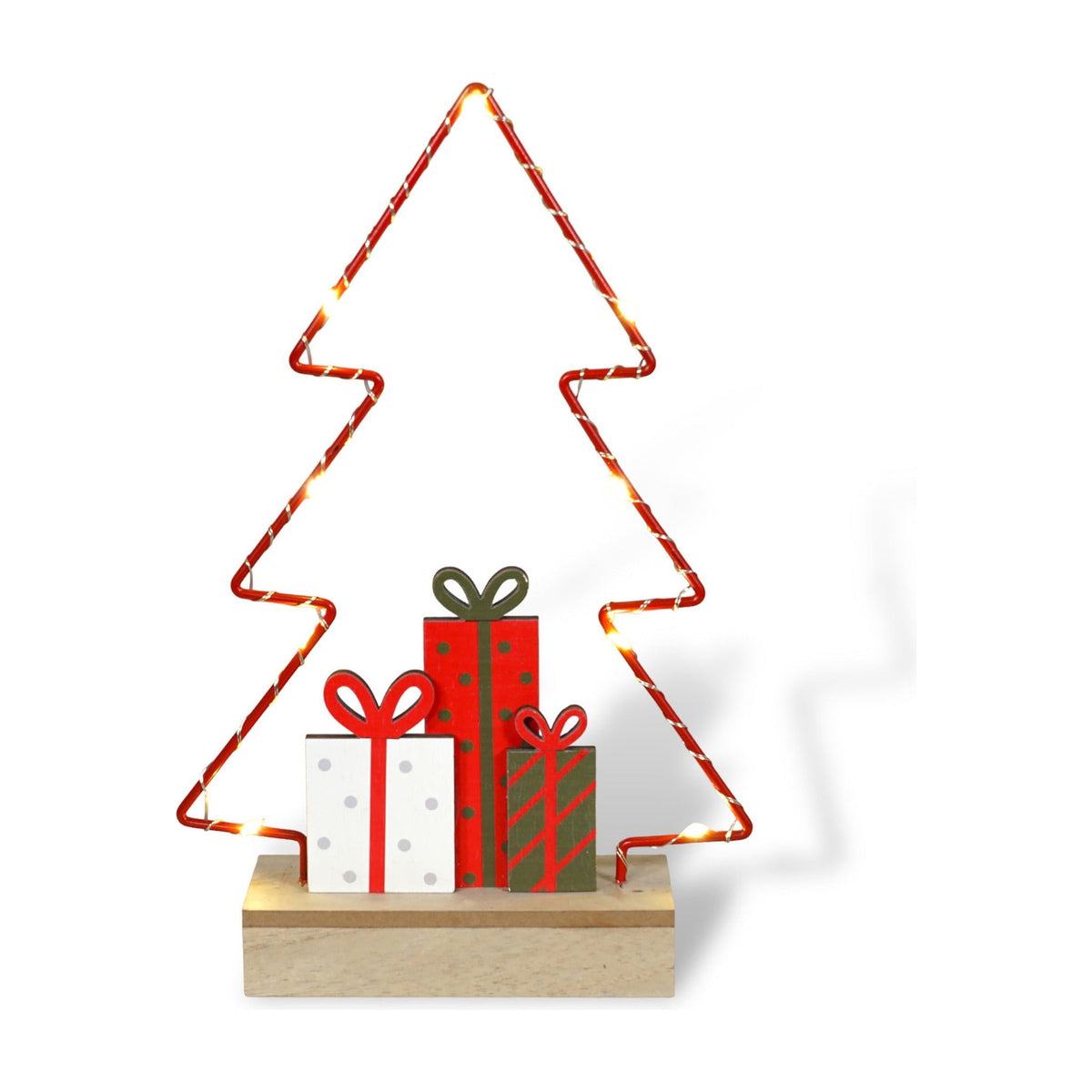 Xmas Haus LED Festive Wired Christmas Tree Display – Battery Operated, Indoor & Outdoor Holiday Decoration_Outdoor Christmas Decorations