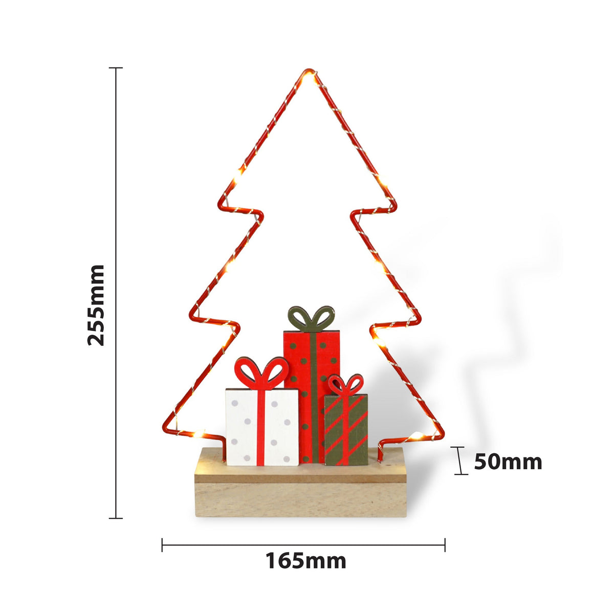 Xmas Haus LED Festive Wired Christmas Tree Display – Battery Operated, Indoor & Outdoor Holiday Decoration_Outdoor Christmas Decorations