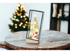 Xmas Haus Hurricane Glass Holder with Light Up Festive Village & Santa Scene Battery Operated_Christmas Lights
