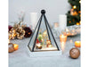 Xmas Haus Triangle Hurricane Glass Holder with Light Up Festive Gonk Scene Battery Operated_Christmas Lights
