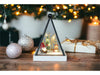 Xmas Haus Triangle Hurricane Glass Holder with Light Up Festive Gonk Scene Battery Operated_Christmas Lights