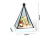 Xmas Haus Triangle Hurricane Glass Holder with Light Up Festive Gonk Scene Battery Operated_Christmas Lights