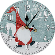 Xmas Haus Christmas Wall Clock – 9" Indoor Clock with Santa Gonk, Battery Operated, Festive Home Decoration_Christmas Clock