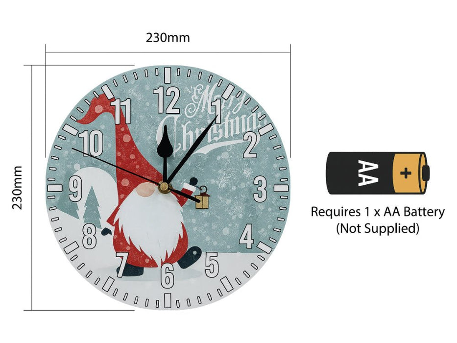Xmas Haus Christmas Wall Clock (Indoor), Santa Gonk_Christmas Clock