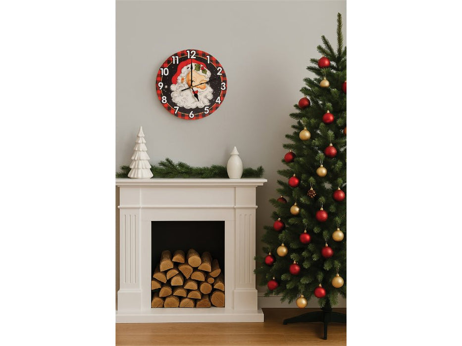Xmas Haus Christmas Wall Clock (Indoor), Santa_Christmas Clock