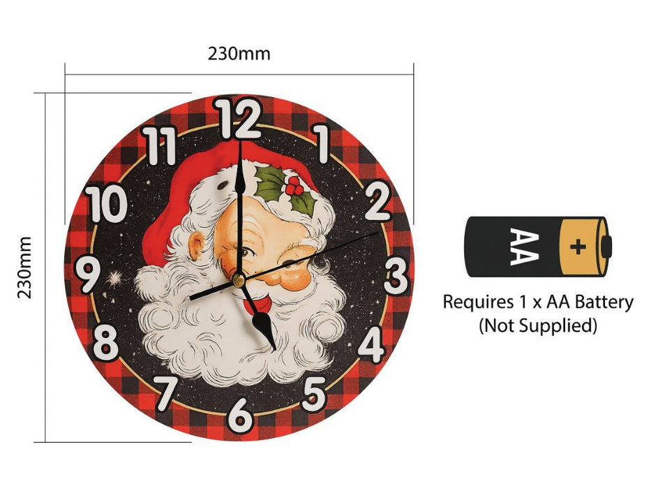 Xmas Haus Christmas Wall Clock (Indoor), Santa_Christmas Clock