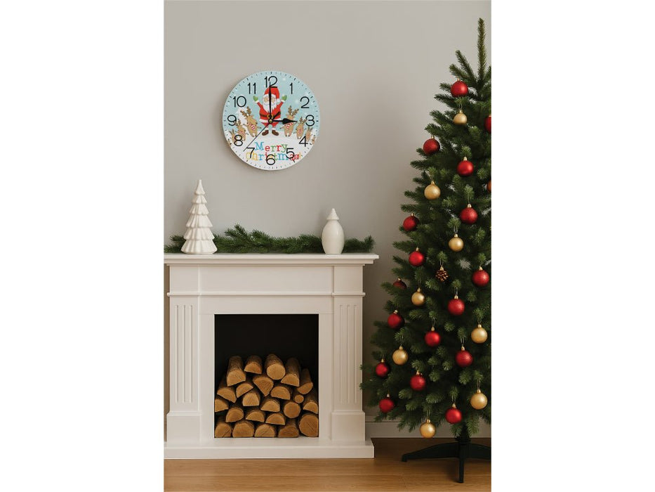 Xmas Haus Christmas Wall Clock (Indoor), Santa & Reindeers_Christmas Clock