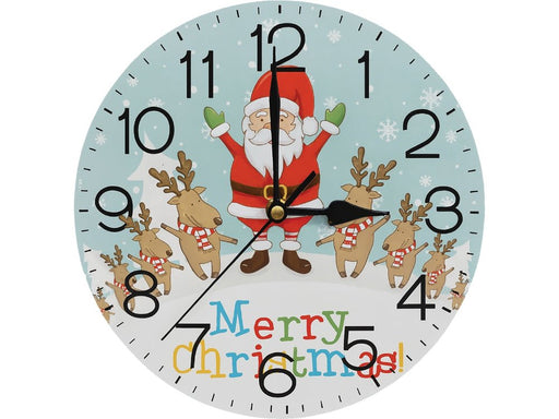 Xmas Haus Christmas Wall Clock (Indoor), Santa & Reindeers_Christmas Clock
