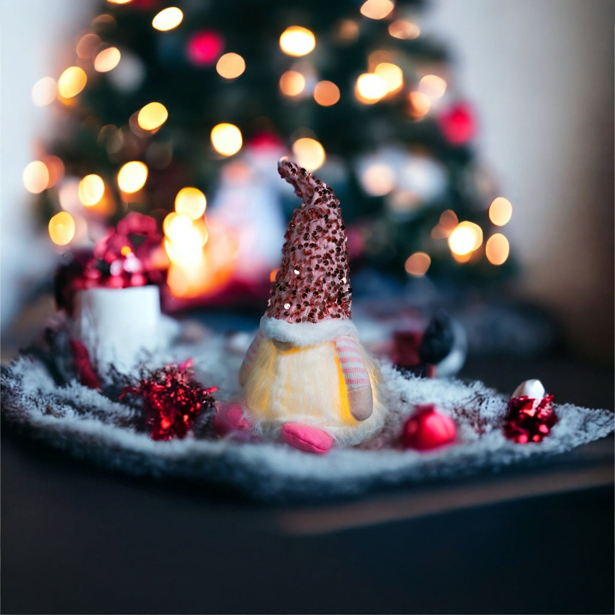 Xmas Haus Light Up Scandinavian Gonk Elf Dwarf – LED Christmas Decoration_Indoor Christmas Decorations