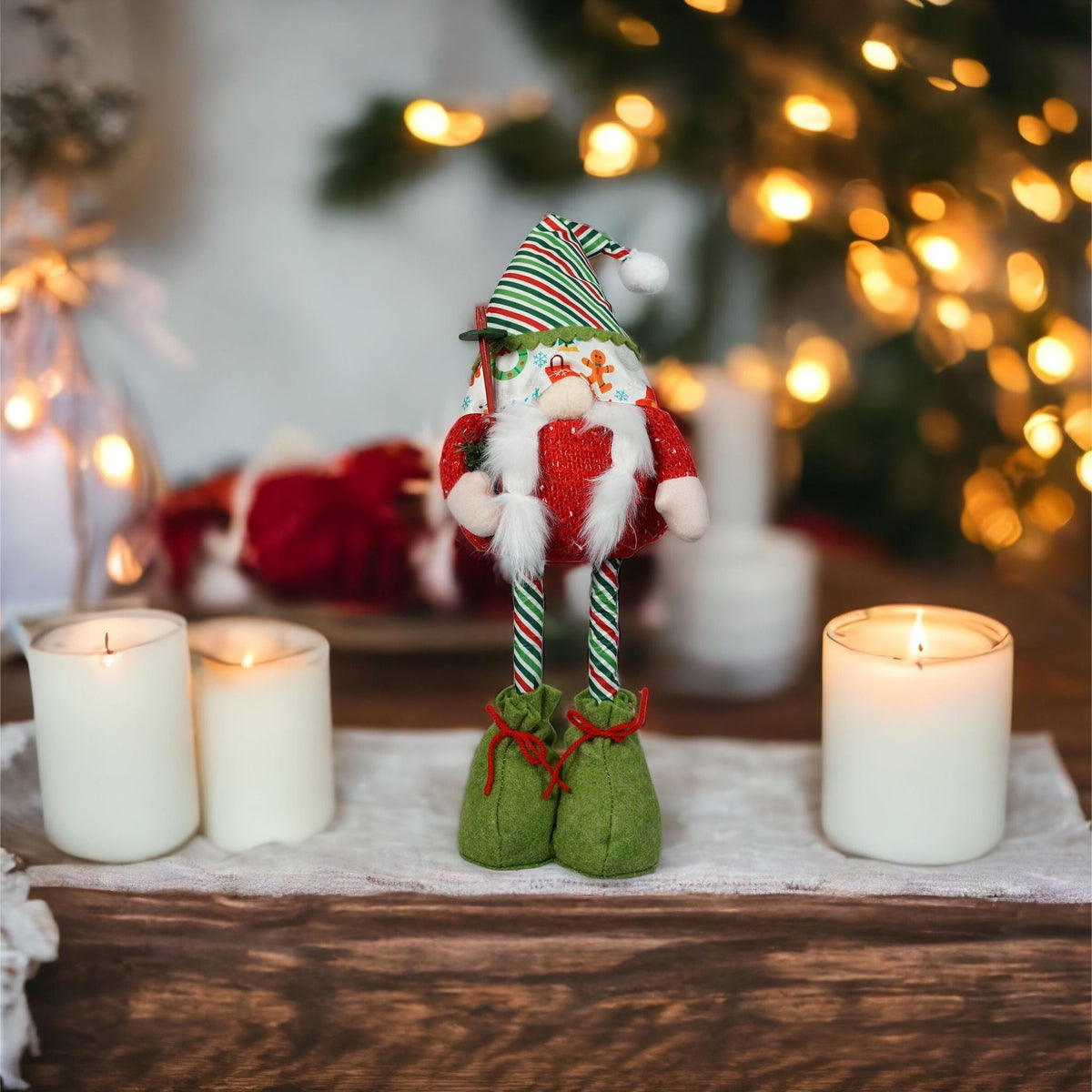 Xmas Haus Nordic Gonk Christmas Decoration – Extending Legs Festive Ornament_Indoor Christmas Decorations