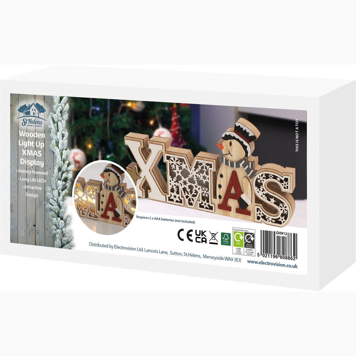 Xmas Haus Battery Powered Wooden XMAS Display_Indoor Christmas Decorations
