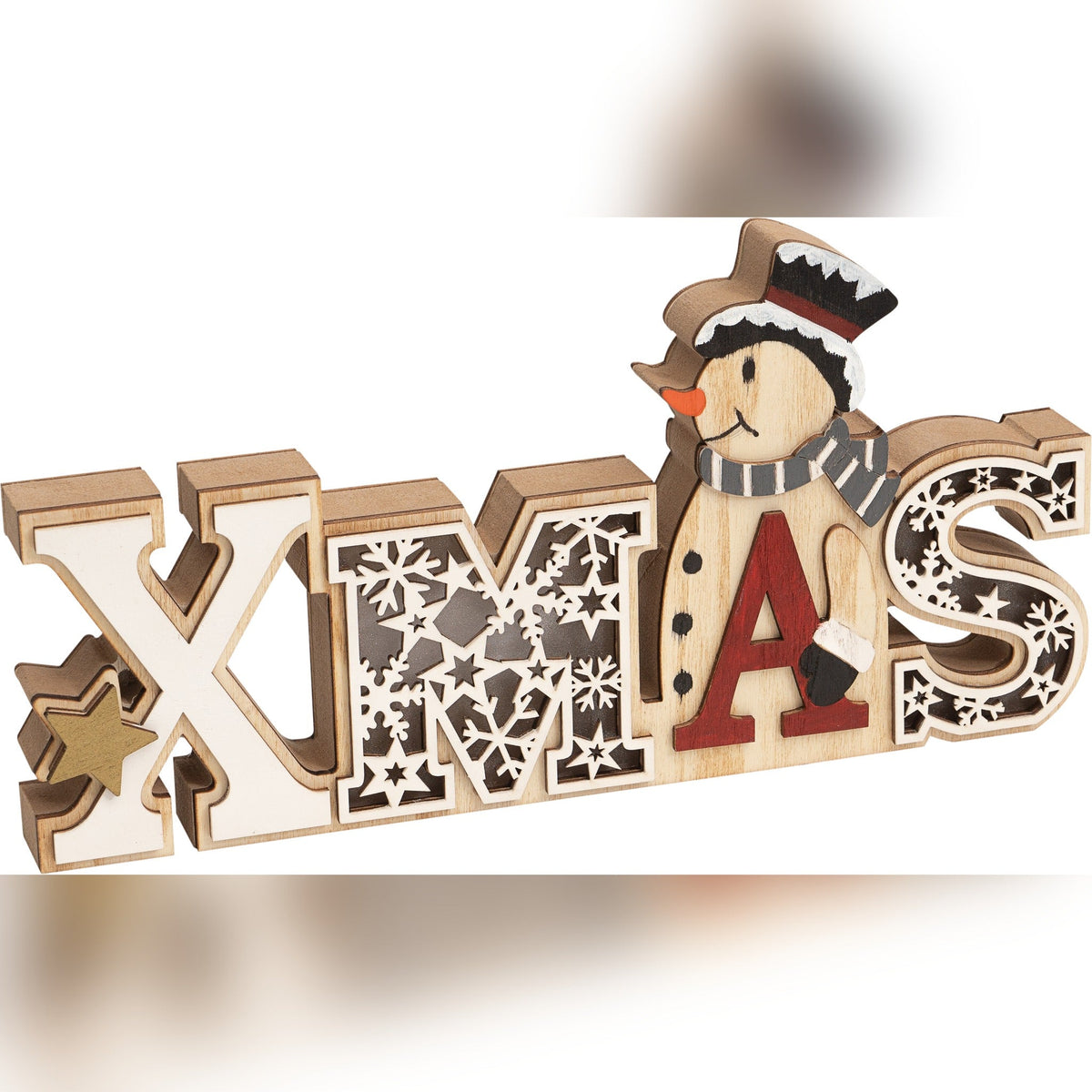 Xmas Haus Battery Powered Wooden XMAS Display_Indoor Christmas Decorations