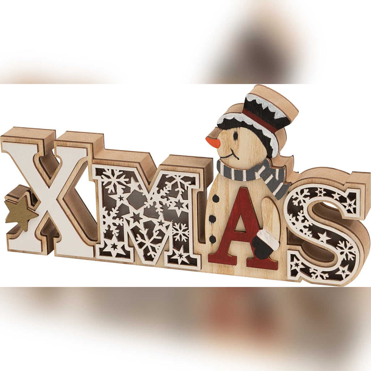 Xmas Haus Battery Powered Wooden XMAS Display_Indoor Christmas Decorations