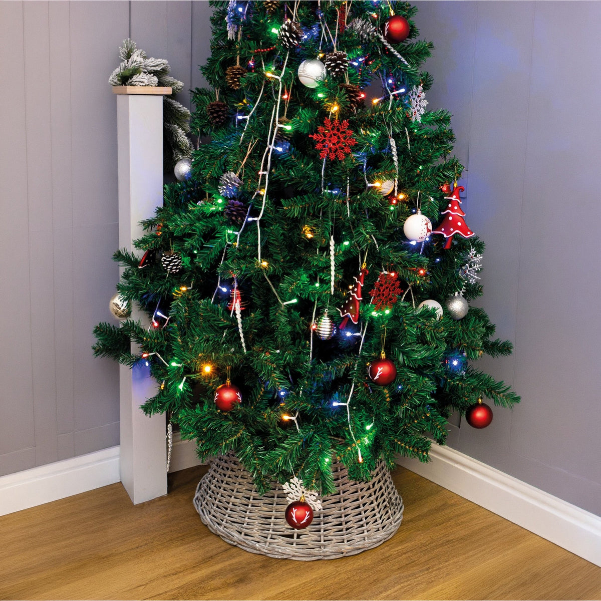 Christmas Wicker Tree Skirt – Rustic Holiday Decoration for Festive Trees_Christmas Tree Skirts