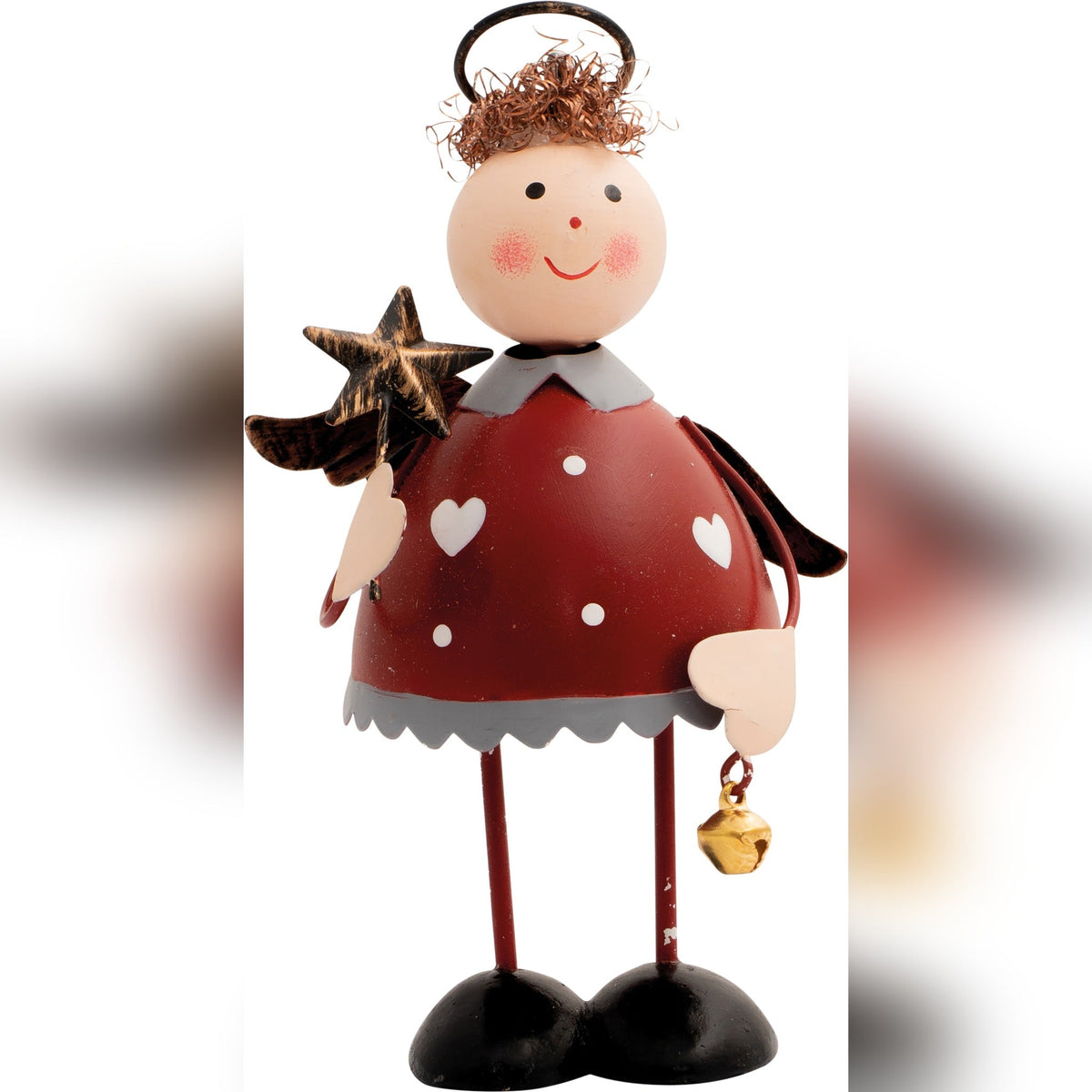 St Helens Home and Garden Metal Angel Ornament - Red or White_Indoor Christmas Decorations