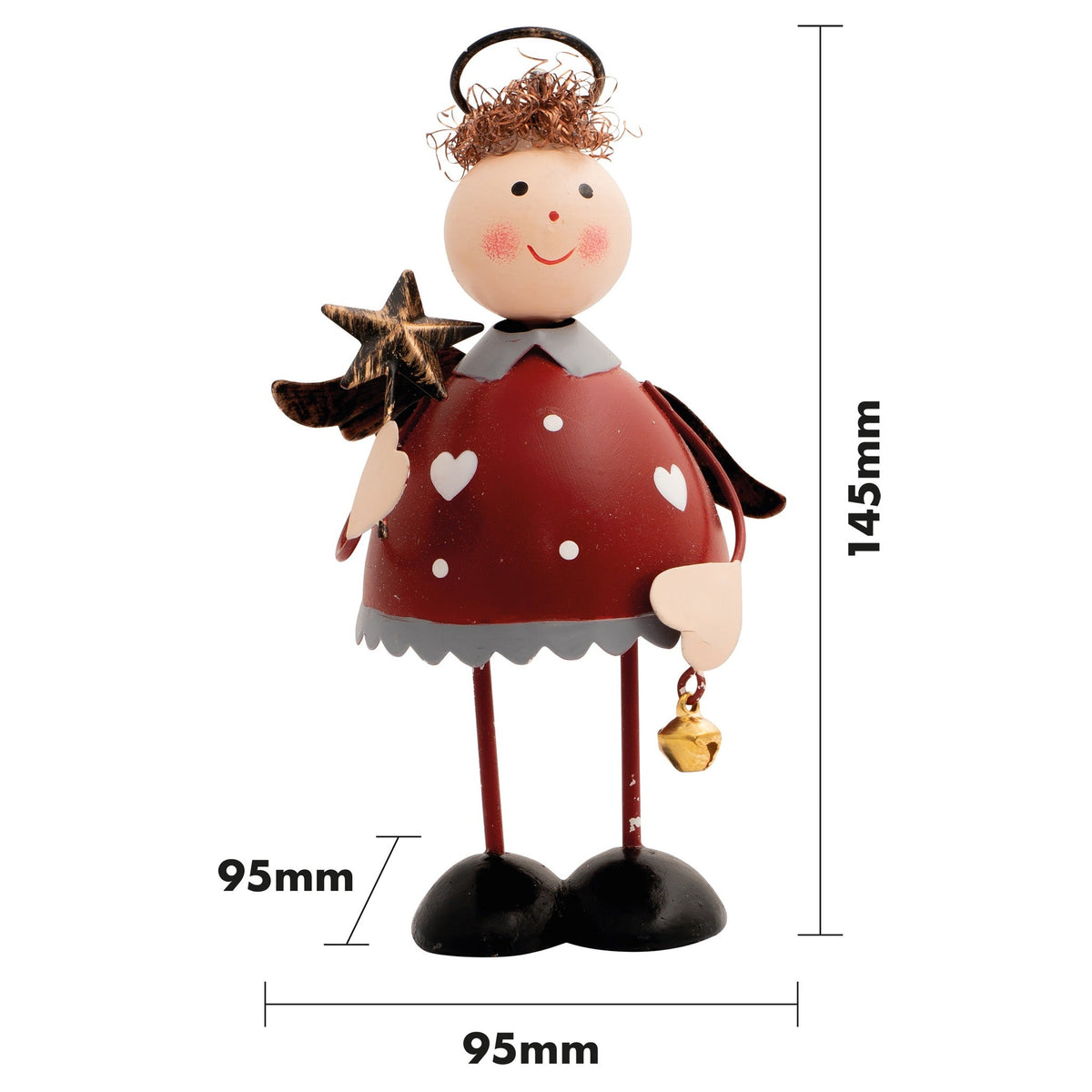 St Helens Home and Garden Metal Angel Ornament - Red or White_Indoor Christmas Decorations