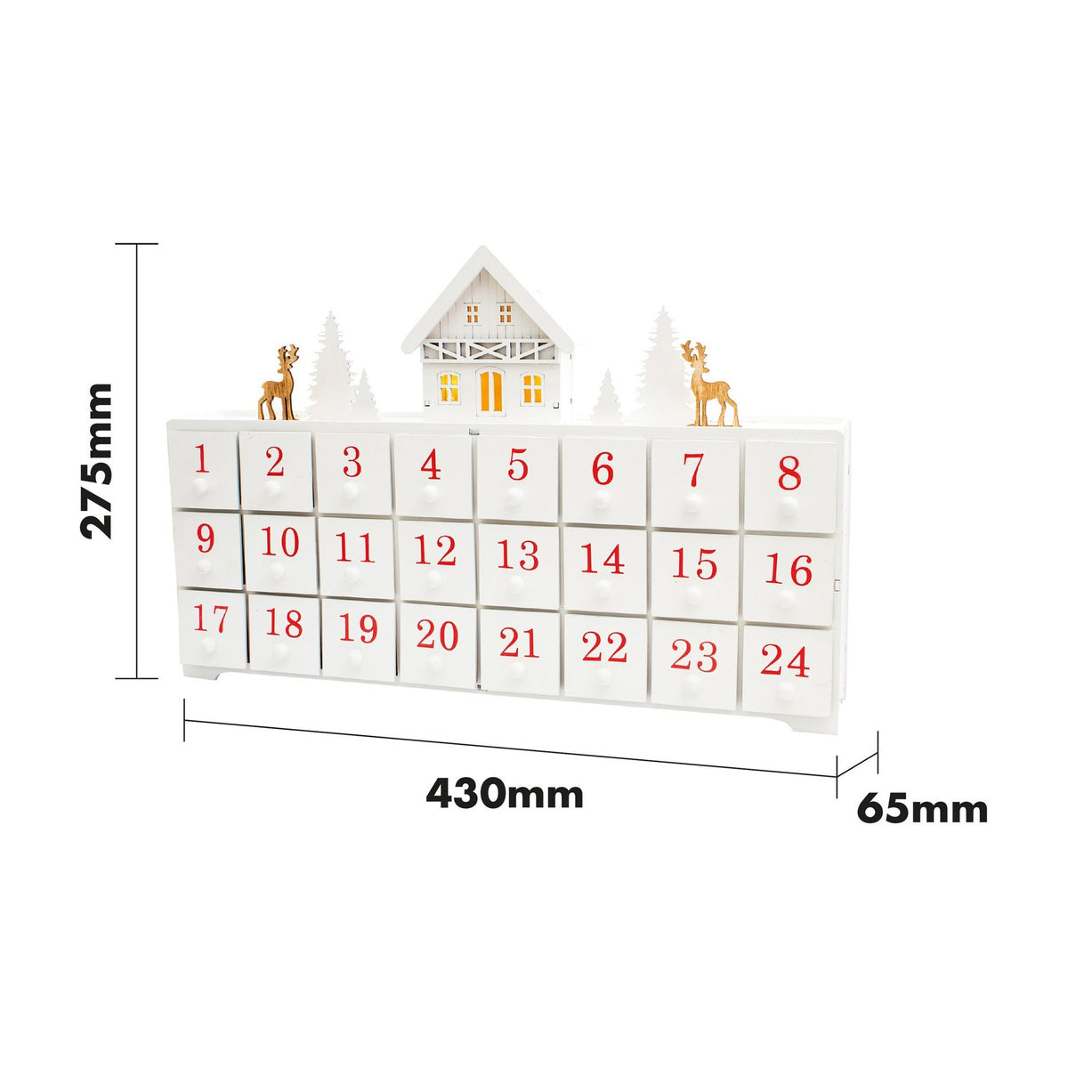 Wooden Reindeer Advent Calendar – Festive Countdown Decoration for Christmas_Indoor Christmas Decorations