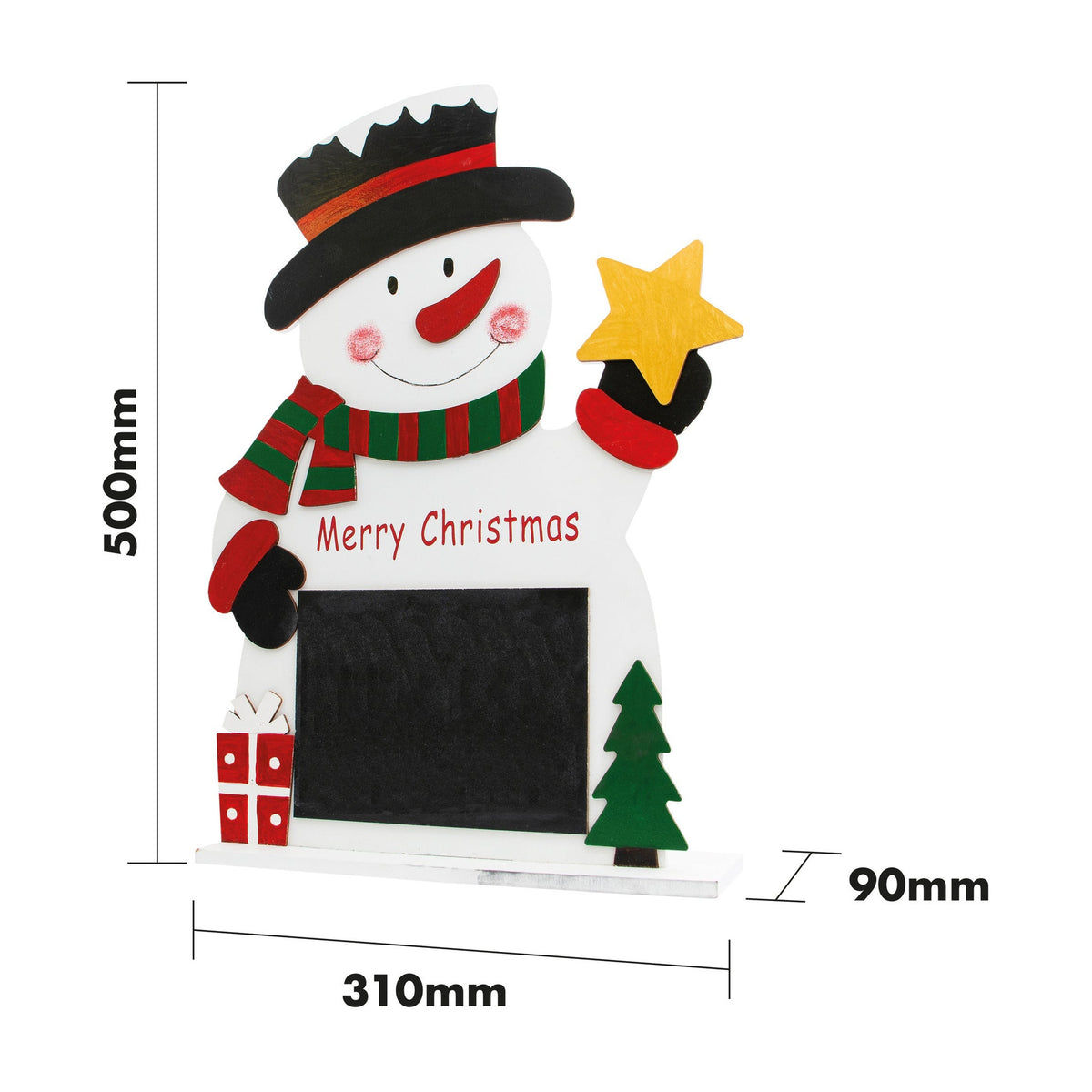 Wooden Snowman Chalkboard – Festive Holiday Decoration & Message Board_Indoor Christmas Decorations