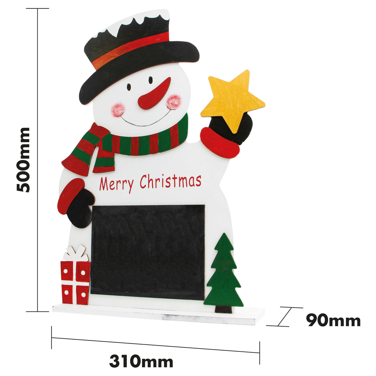 Wooden Snowman Chalkboard – Festive Holiday Decoration & Message Board_Indoor Christmas Decorations