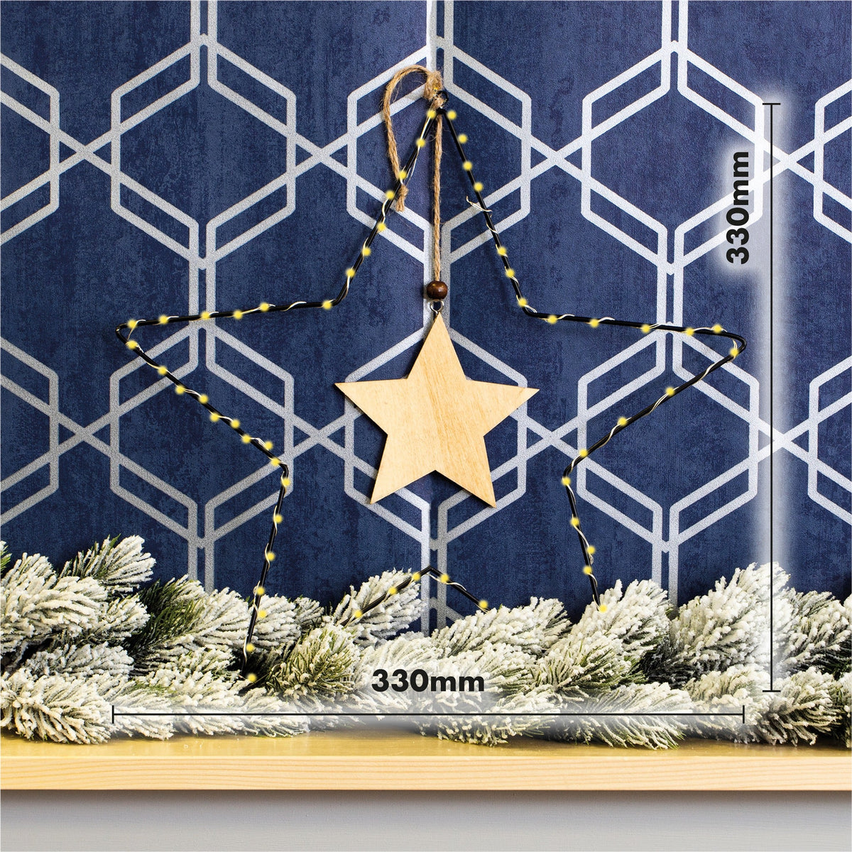 Battery Powered Metal Christmas Silhouette With LED String Lights_Indoor Christmas Decorations