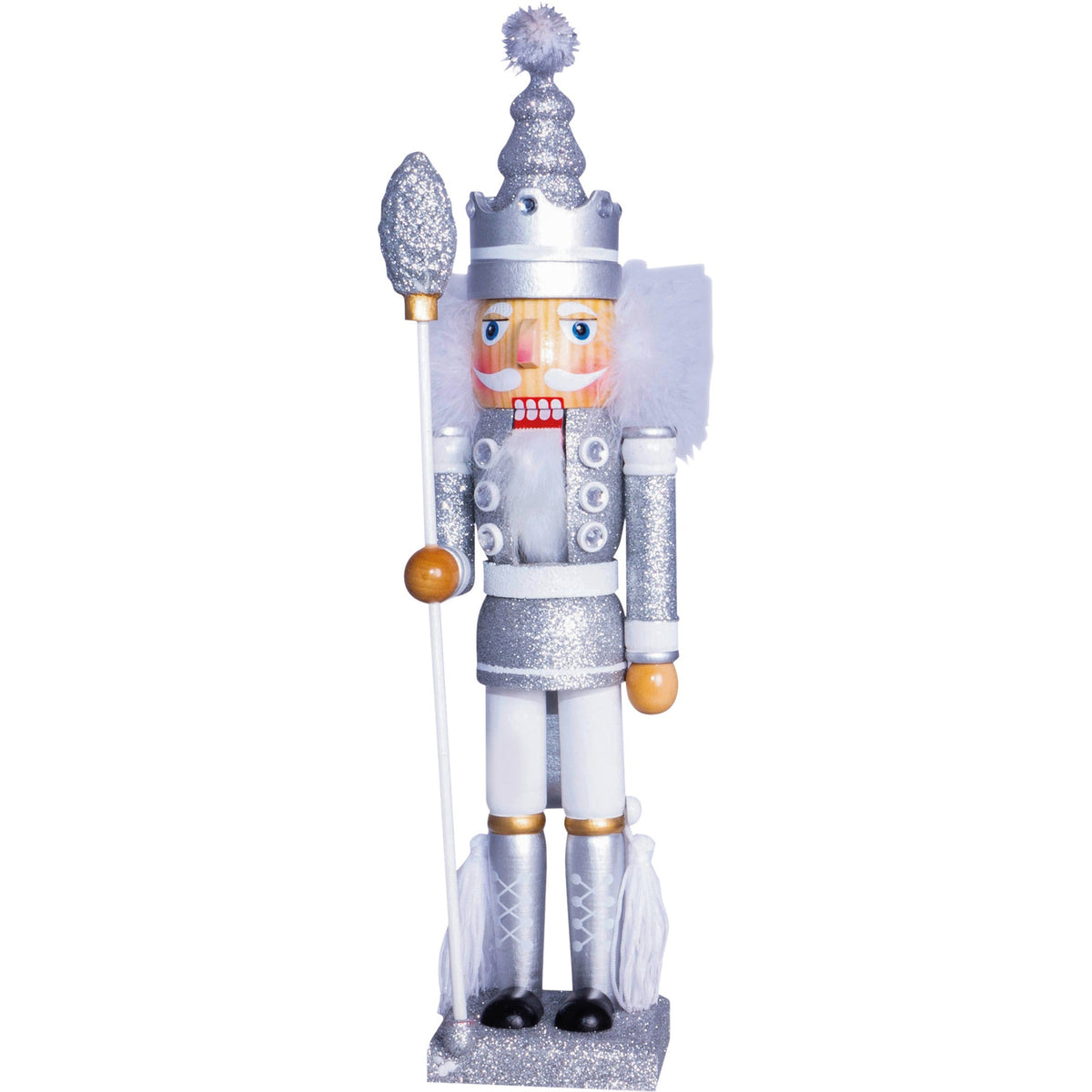St Helens Glitter Nutcracker 40cm – Festive Decoration with Staff Rod- Available in 3 Colourways_Christmas