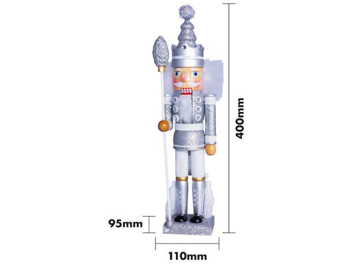 St Helens Glitter Nutcracker 40cm with Staff_Christmas