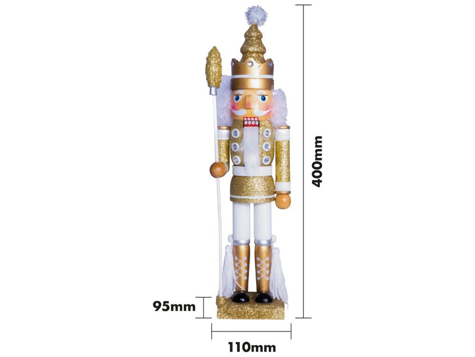 St Helens Glitter Nutcracker 40cm with Staff_Christmas