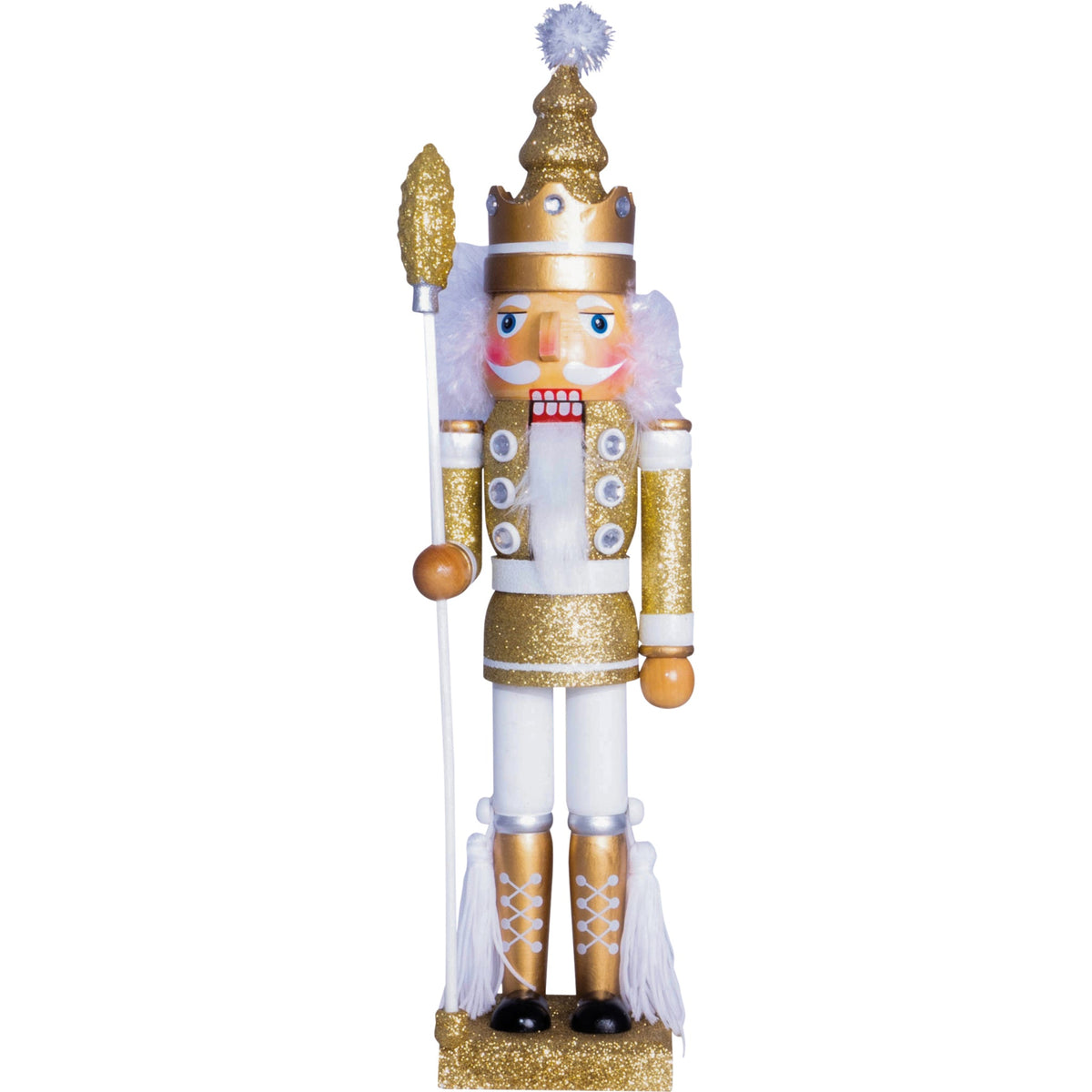 St Helens Glitter Nutcracker 40cm – Festive Decoration with Staff Rod- Available in 3 Colourways_Christmas