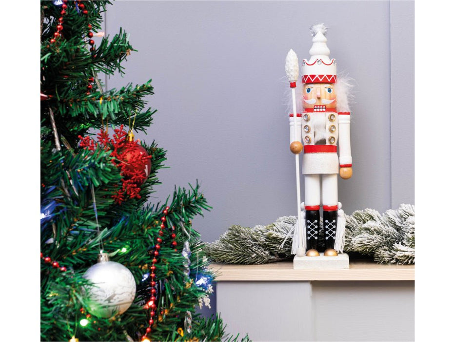 St Helens Glitter Nutcracker 40cm with Staff_Christmas