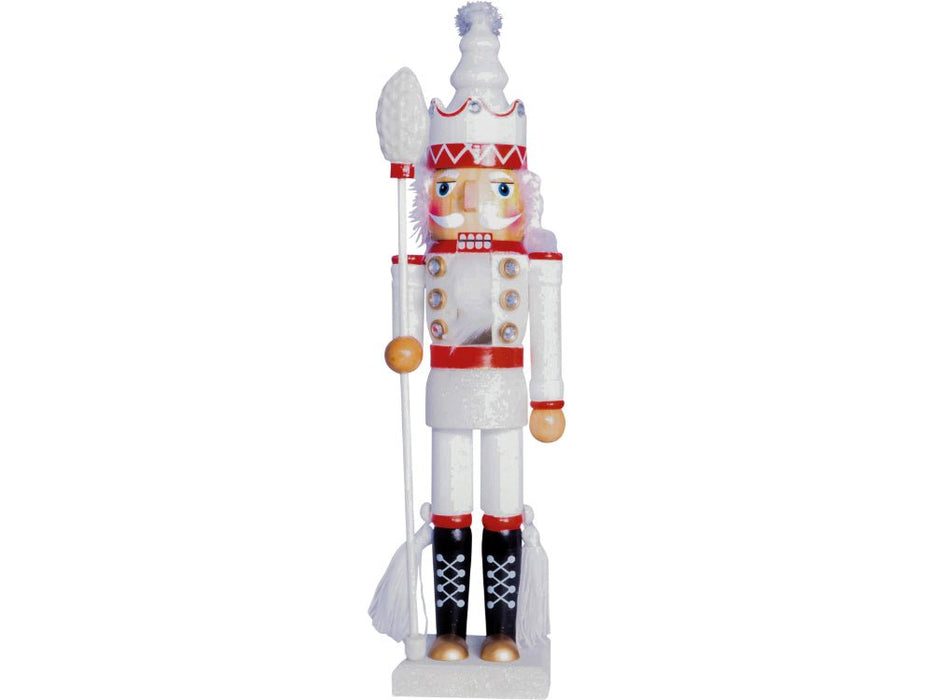 St Helens Glitter Nutcracker 40cm with Staff_Christmas