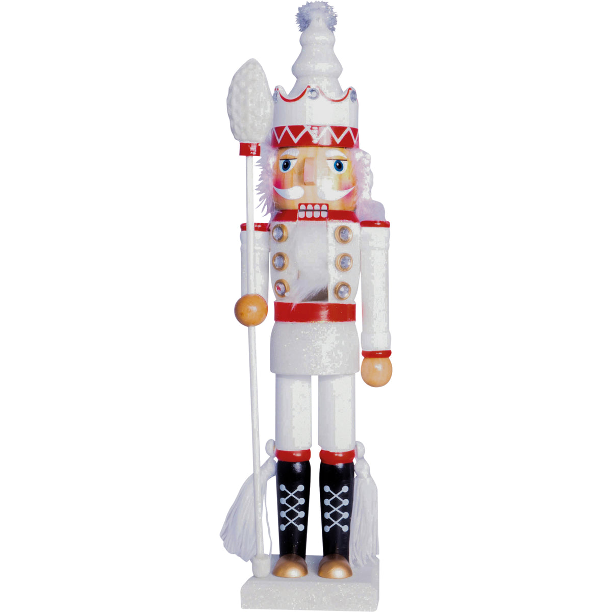 St Helens Glitter Nutcracker 40cm – Festive Decoration with Staff Rod- Available in 3 Colourways