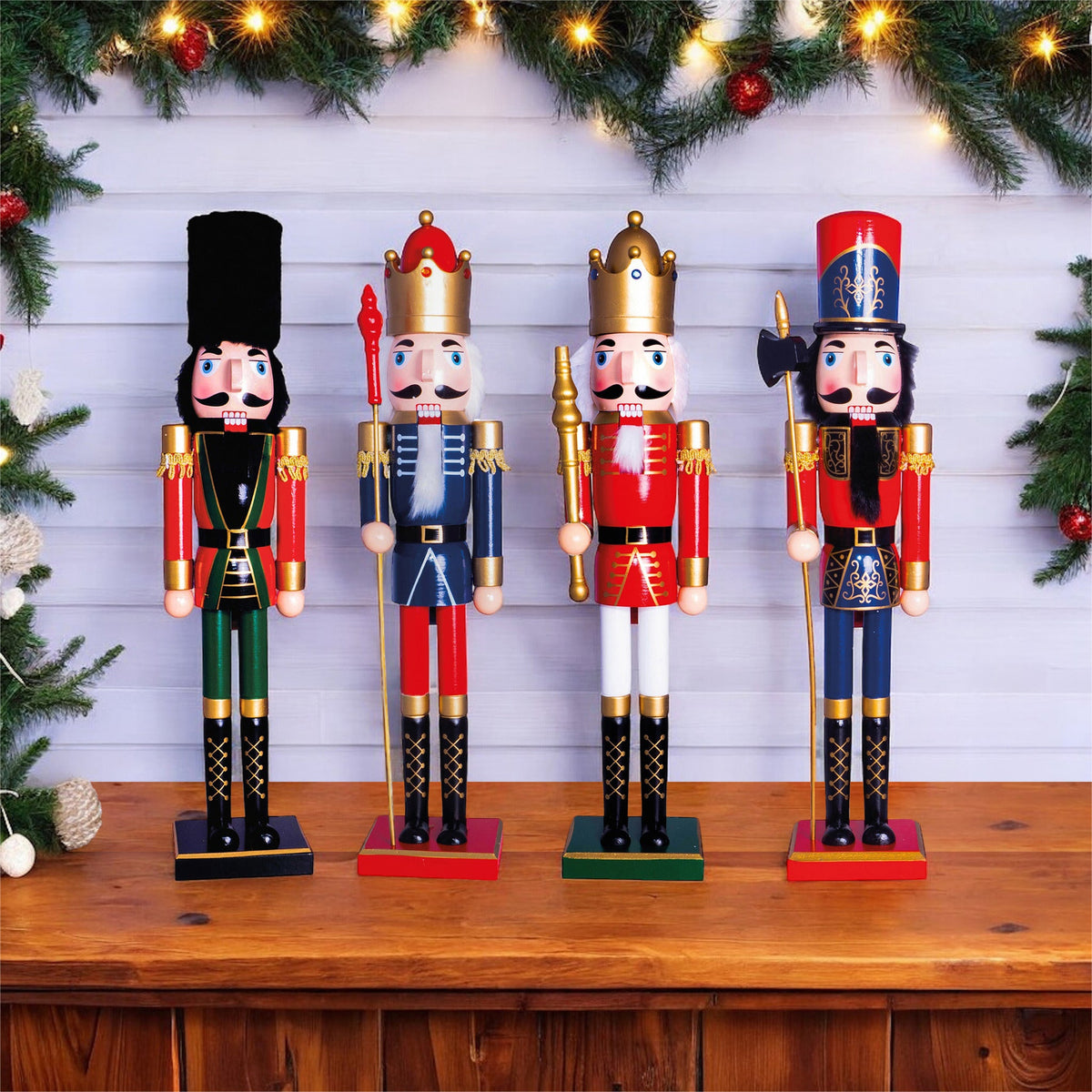 St Helens Classic Wooden Nutcracker Soldier 60cm – Available in 4 Colourways for Festive Décor_Christmas