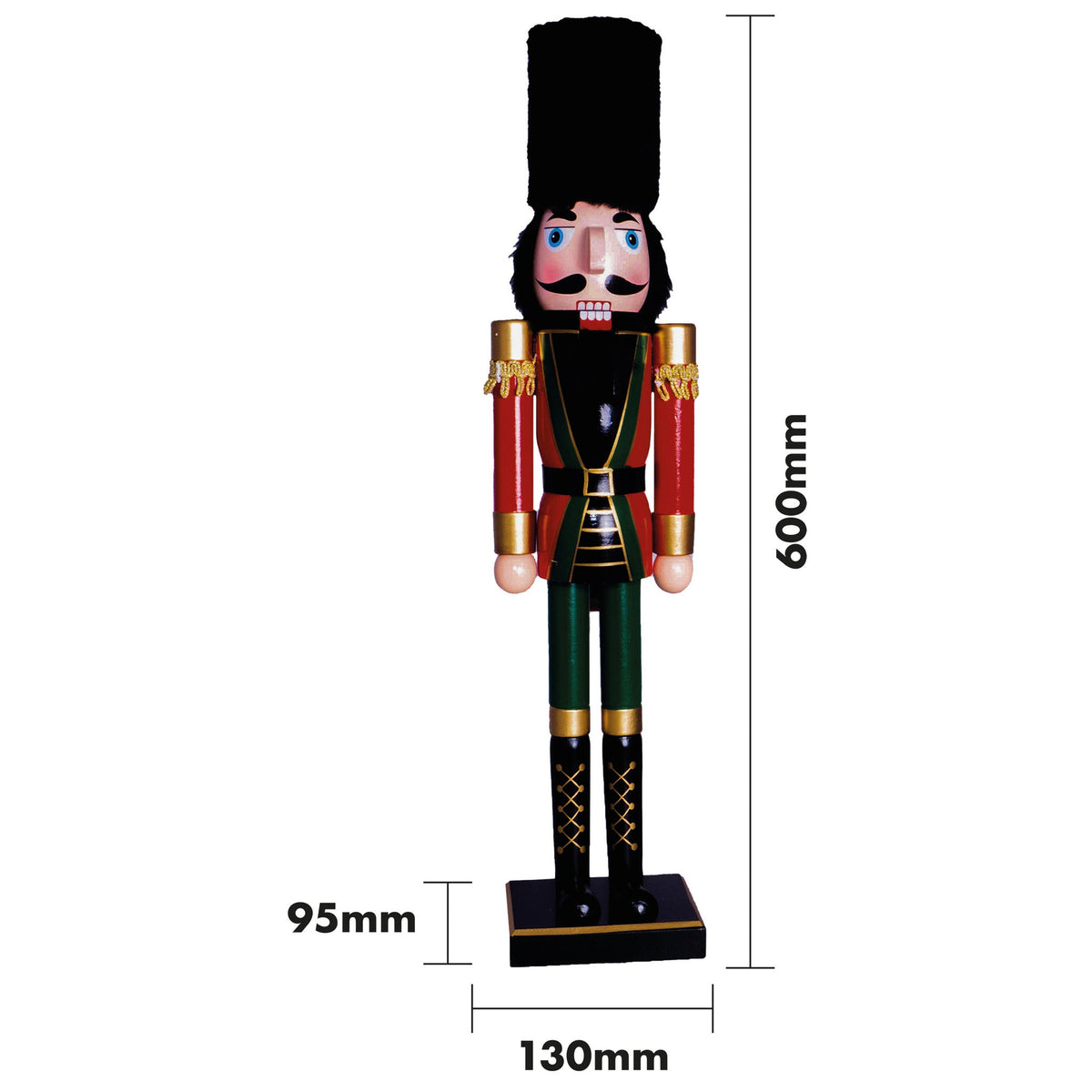 St Helens Classic Wooden Nutcracker Soldier 60cm – Available in 4 Colourways for Festive Décor_Christmas
