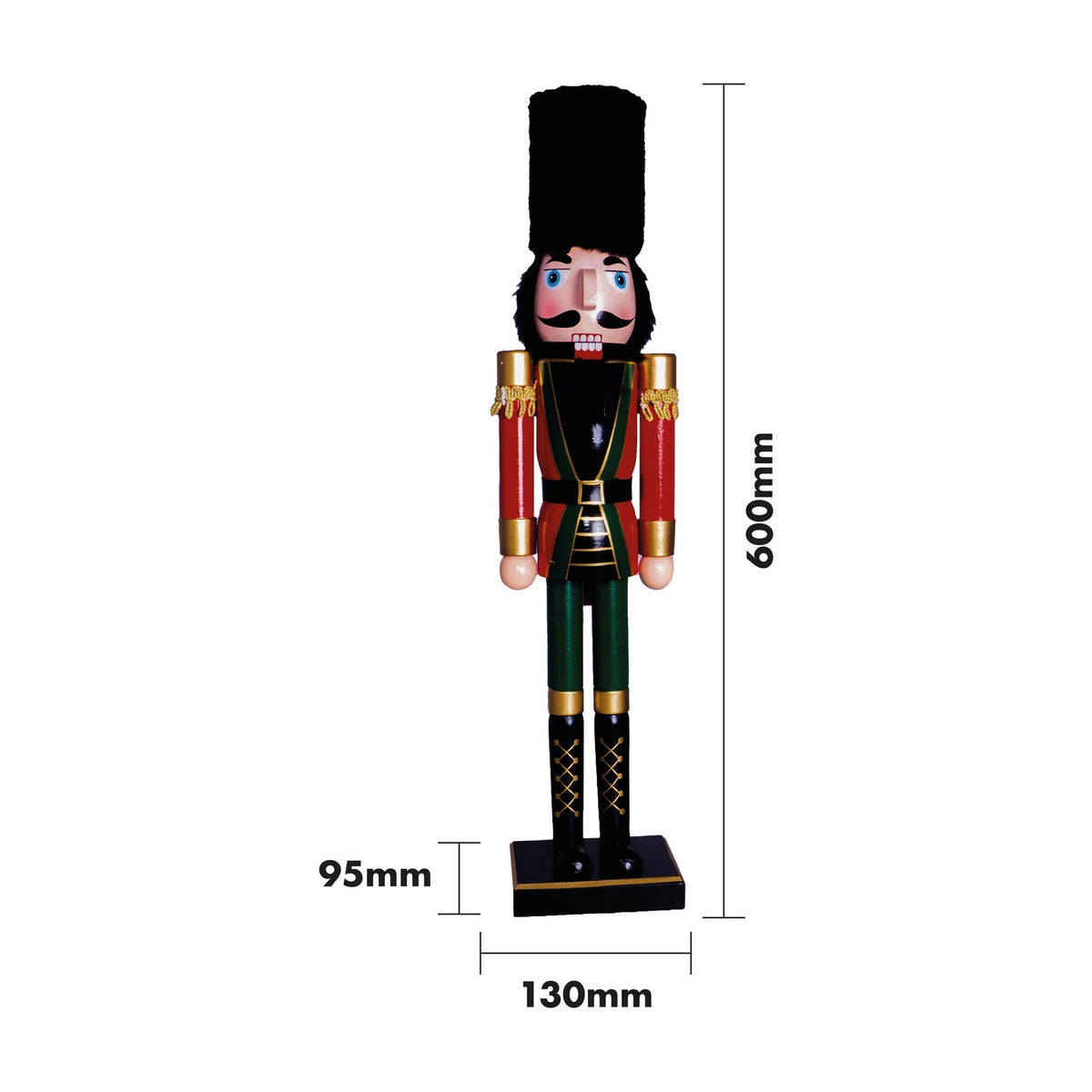 St Helens Classic Wooden Nutcracker Soldier 60cm – Available in 4 Colourways for Festive Décor_Christmas