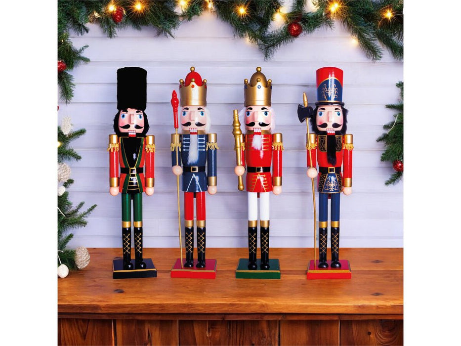 St Helens Classic Wooden Nutcracker Soldier 60cm - 4 Colourways_Christmas