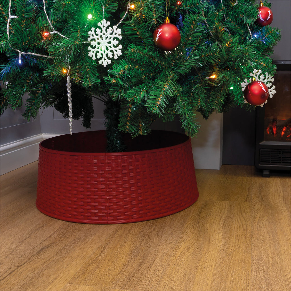 Rattan Style Tree Skirt – Rustic Holiday Decoration for Christmas Trees_Christmas Tree Skirts