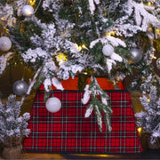 Christmas Tree Skirt – Red Tartan Festive Decoration for Holiday Trees_Christmas Tree Skirts