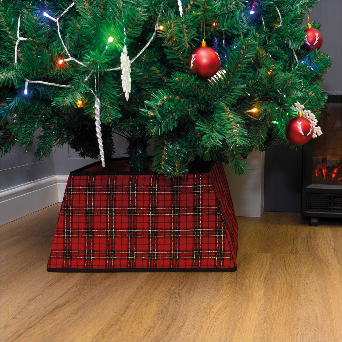Christmas Tree Skirt – Red Tartan Festive Decoration for Holiday Trees_Christmas Tree Skirts