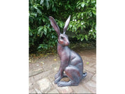 Sitting Hare Garden Sculpture Cast Aluminium Ornament_Garden Ornaments