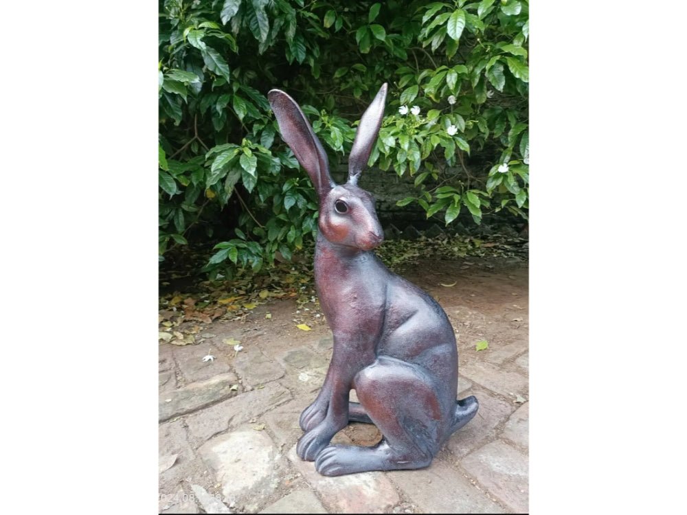 Sitting Hare Garden Sculpture Cast Aluminium Ornament_Garden Ornaments